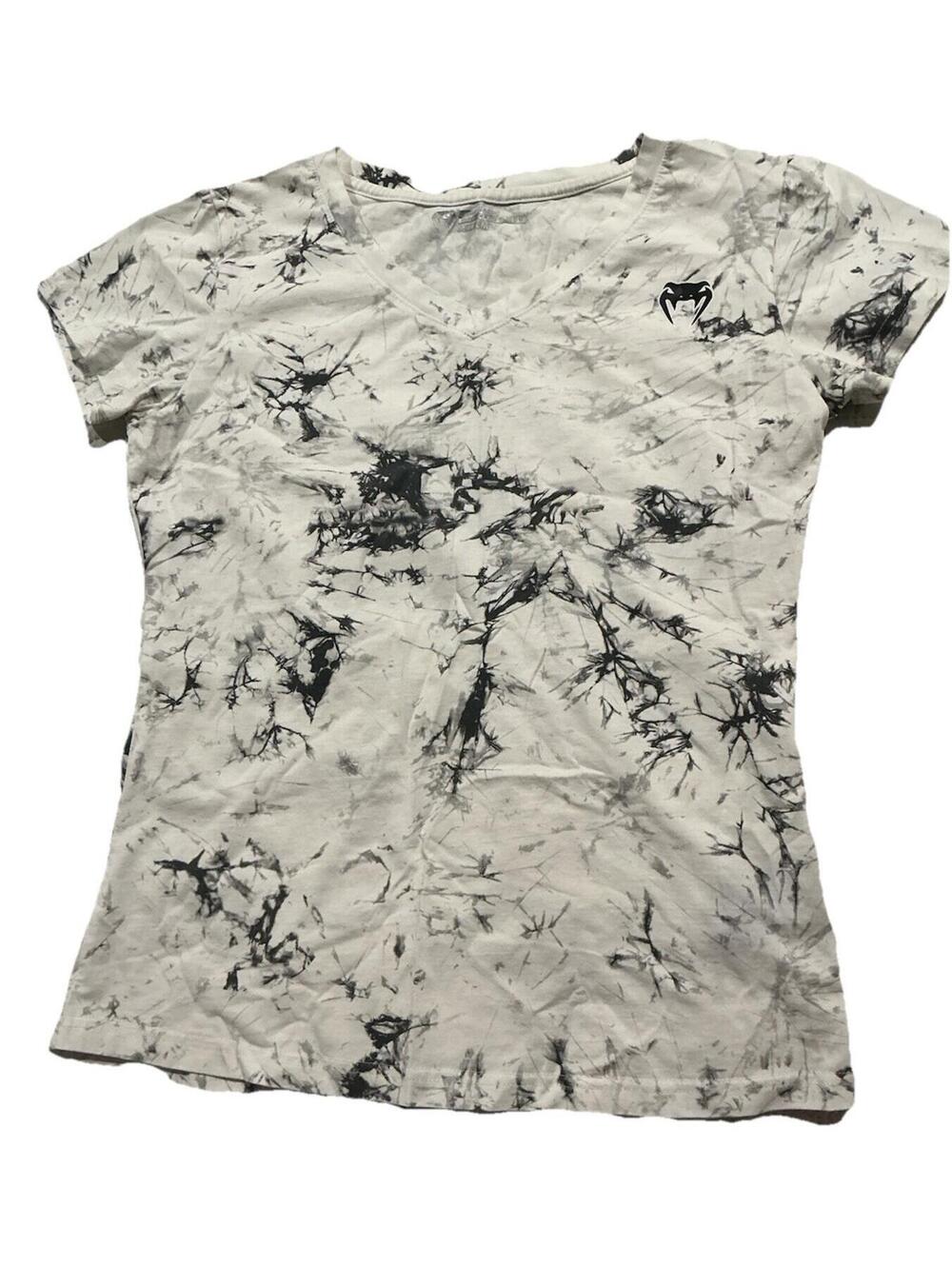 Venum Women’s Marble Training T-Shirt White Black V Neck/ Size M /Preowned